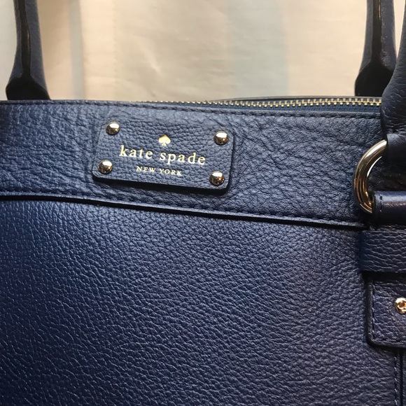Kate Spade navy blue pebbled leather handbag - Picture 3 of 16